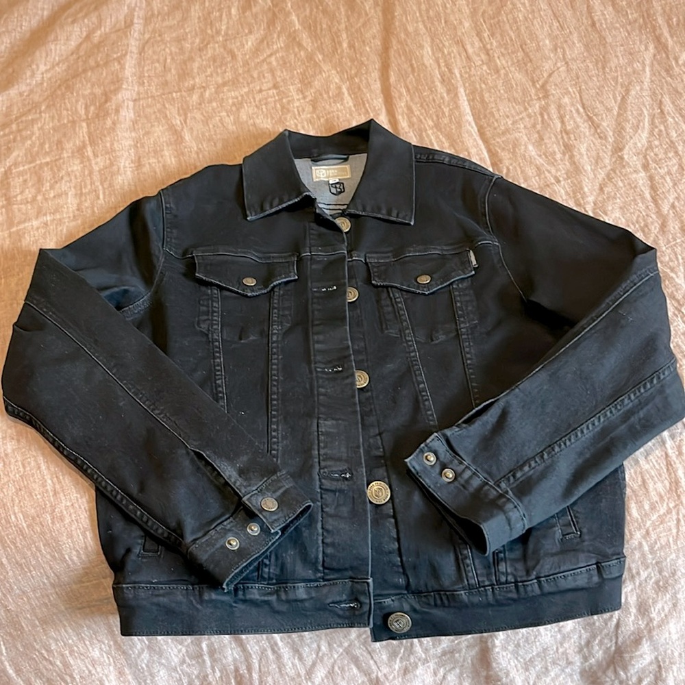 NWOT Born Primitive Black Endeavor Stretchy Denim Jacket Size XS
